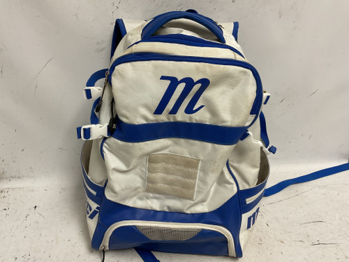 Vist Large View of Product Image Which is Used Marucci BB/SB Player Backpack Navy And White