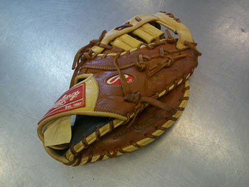 Vist Large View of Product Image Which is Used Rawlings GG ELITE BB/SB First Base RH Throw Brown 12 1/2"