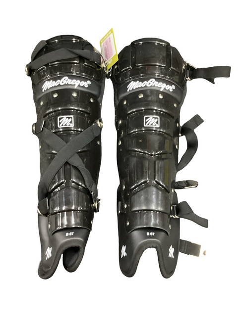 Vist Large View of Product Image Which is Used MacGregor MACGREGOR BLACK LEG GUARD Umpire Leg Guards
