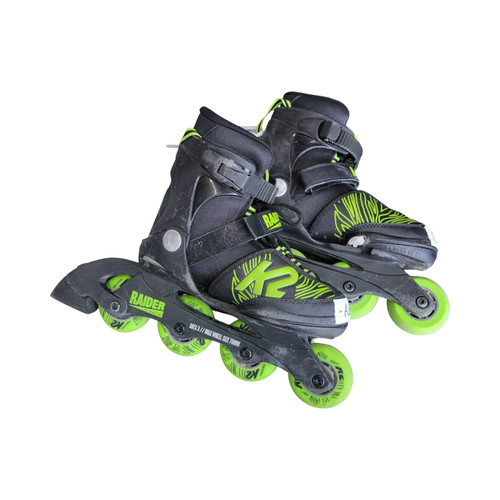 Vist Large View of Product Image Which is Used K2 RAIDER ADJ SKATES 1-5 Junior Rec Fitness Skates Black Adjustable