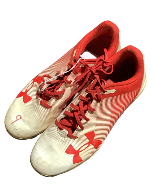 Vist Large View of Product Image Which is Used Under Armour BASEBALL BB/SB Cleats Red Senior 9