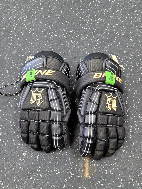 Vist Large View of Product Image Which is Used Brine LAX GLOVES Lacrosse Gloves Mens Black LG