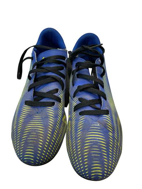 Vist Large View of Product Image Which is Used Adidas Soccer Cleats Royal Blue And Lime Green Junior 03.5