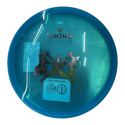Vist Large View of Product Image Which is Used VIKING STORM AXE M Disc Golf Mid Range Royal Blue 171g