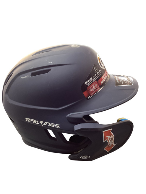 Vist Large View of Product Image Which is Used Rawlings IMPAX W/ C FLAP Batting Helmet No Mask Navy Blue M/L