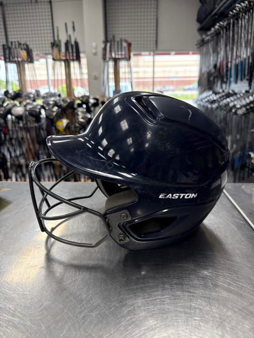 Vist Large View of Product Image Which is Used Easton ALPHA HELMET/MASK Batting Helmet w/Mask Navy Blue One Size