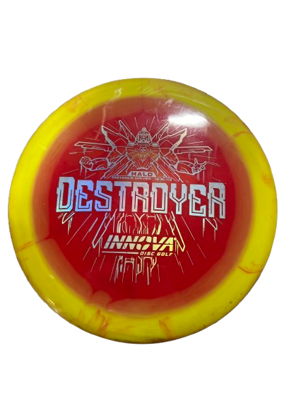 Vist Large View of Product Image Which is Used Innova INNOVA HALO DESTROYER DISTANCE DRIVER Disc Golf Driver Red