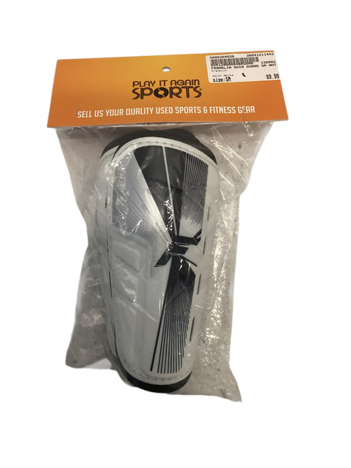 Vist Large View of Product Image Which is Used Franklin Soccer Shin Guards Youth White SM