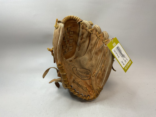 Vist Large View of Product Image Which is Used Louisville Slugger RH Throw Fastpitch Gloves Brown 12 3/4"