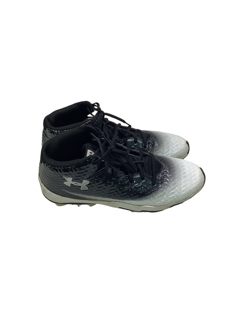 Vist Large View of Product Image Which is Used Under Armour BB/SB Cleats Black And White Senior 10.5