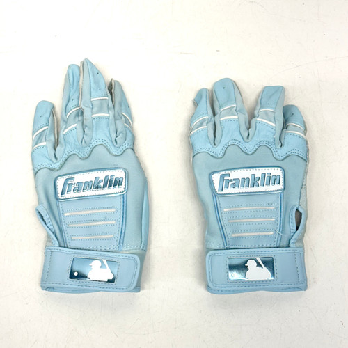 Vist Large View of Product Image Which is Used Franklin BB/SB Batting Gloves Sky Blue LG