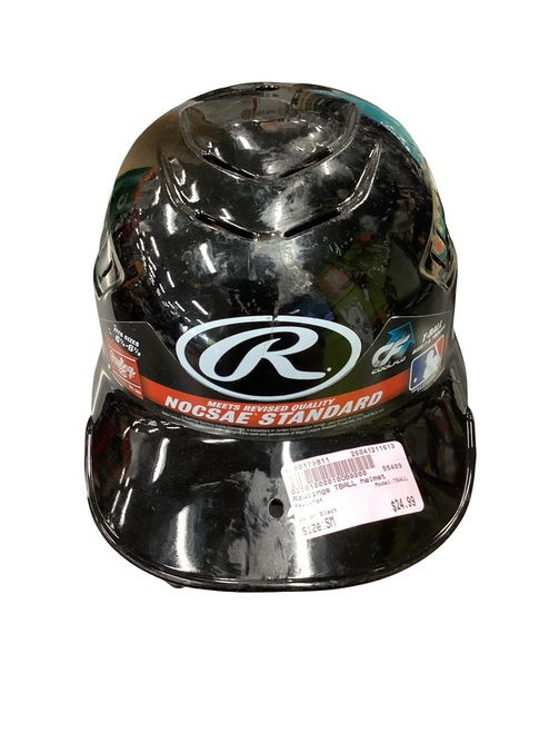 Vist Large View of Product Image Which is Used Rawlings TBALL Batting Helmet No Mask Black SM