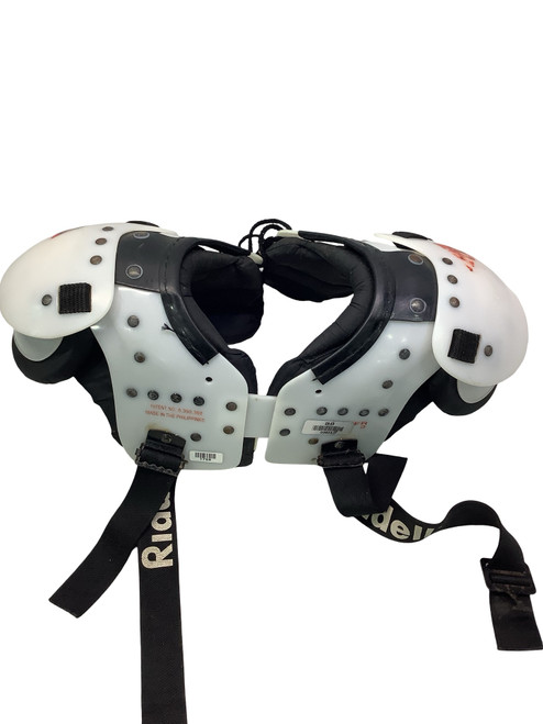Vist Large View of Product Image Which is Used Riddell WARRIOR II CHEST 28-30 FB Shoulder Pads White Youth