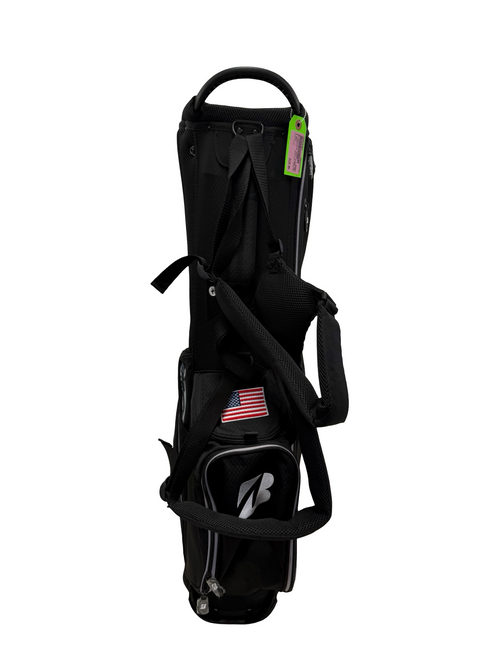 Vist Large View of Product Image Which is Used Bridgestone Play All Day 4-Way Golf Stand Bag Black w/ Rain Hood - Excellent