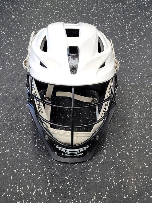 Vist Large View of Product Image Which is Used Cascade CASCADE S YOUTH Lacrosse Helmet White SM