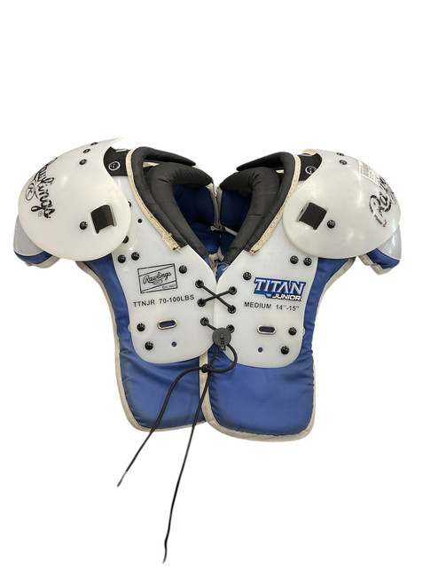 Vist Large View of Product Image Which is Used Rawlings TITAN JR MD SP FB Shoulder Pads White MD