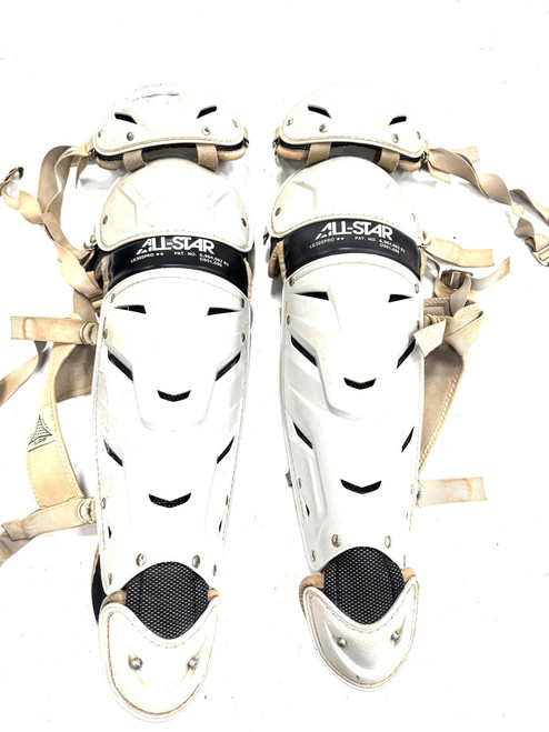 Vist Large View of Product Image Which is Used All-Star LG30SPRO Catchers Leg Guards Grey Adult