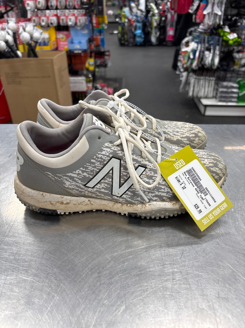 Vist Large View of Product Image Which is Used New Balance 4040 TURF BB/SB Cleats Grey Senior 10