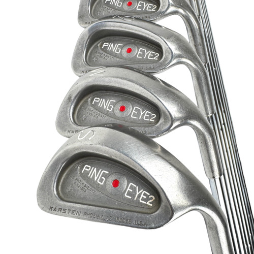 Vist Large View of Product Image Which is Used Ping EYE 2 RED DOT Men's RH Iron Set 3I-SW Stiff Flex Steel Shaft