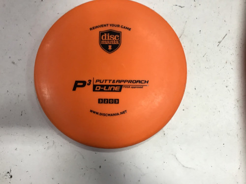 Vist Large View of Product Image Which is Used Discmania D LINE P3 Disc Golf Putter Orange 175g