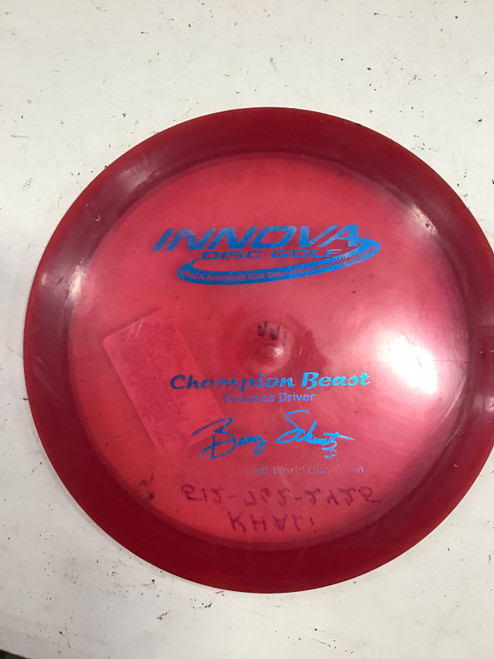 Vist Large View of Product Image Which is Used Innova CHAMPION BEAST Disc Golf Driver Red 165g