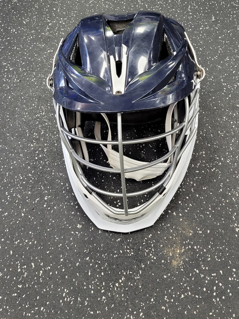 Vist Large View of Product Image Which is Used Cascade XRS PRO Lacrosse Helmet Navy Blue One Size