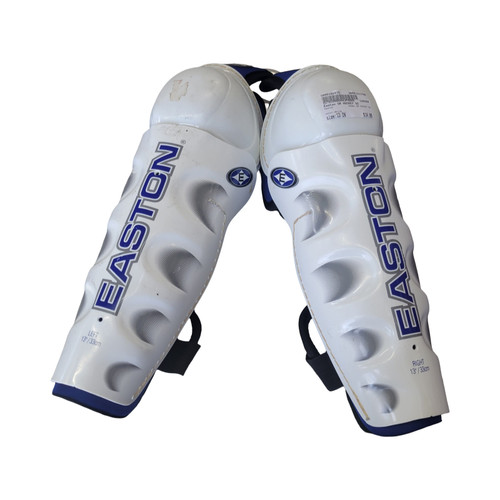 Vist Large View of Product Image Which is Used Easton SR HOCKEY SG Senior Shin Guards White 13"