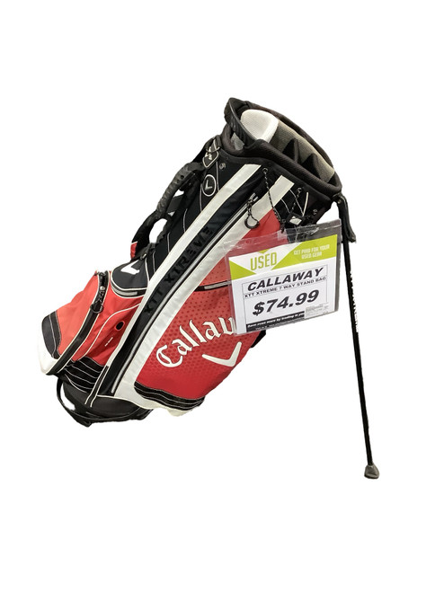 Vist Large View of Product Image Which is Used Callaway XTT XTREME 7 WAY STAND BAG Mens Stand Bag Black And Red