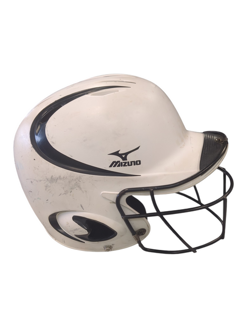 Vist Large View of Product Image Which is Used Mizuno MBH250 S/M 6 3/4 - 7 3/8 Batting Helmet w/Mask White SM