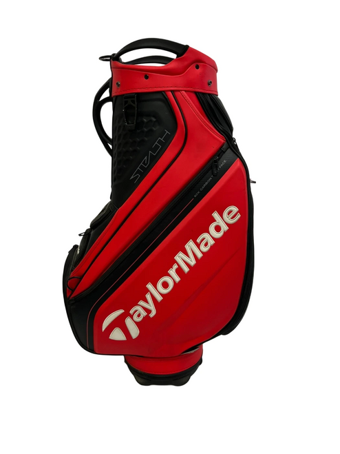 Vist Large View of Product Image Which is Used Taylormade Stealth Staff Bag Mens Cart Bag Black And Red ***MISSING STRAP***