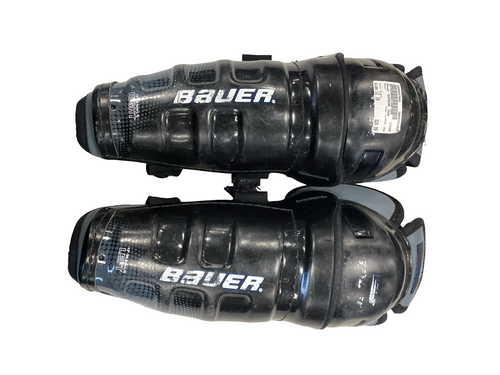 Vist Large View of Product Image Which is Used Bauer SUPREME 1000 Junior Shin Guards Black 12"