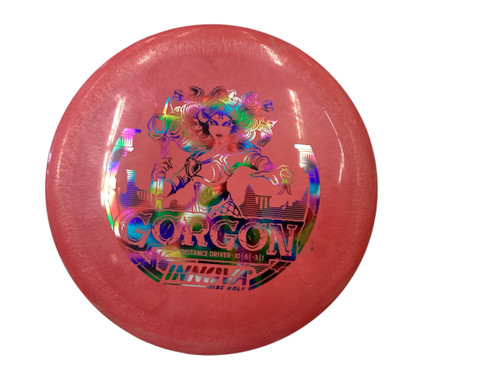 Vist Large View of Product Image Which is Used Innova GORGON Disc Golf Driver Red