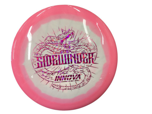 Vist Large View of Product Image Which is Used Innova HALO SIDEWINDER Disc Golf Driver Pink
