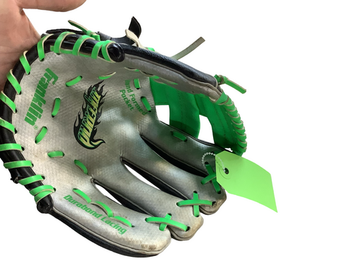 Vist Large View of Product Image Which is Used Franklin INFERNO BB/SB Glove RH Throw Lime Green 9"