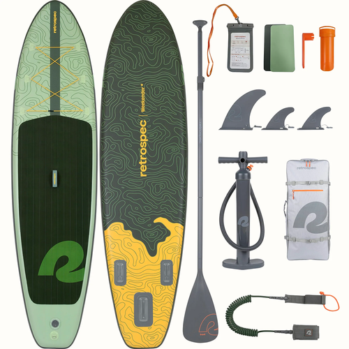 Vist Large View of Product Image Which is New Retrospec Weekender 2 Inflatable Stand Up Paddle Board Wild Spruce- 10'6