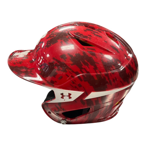 Vist Large View of Product Image Which is Used Under Armour RED CAMO HELMET Batting Helmet No Mask Red One Size