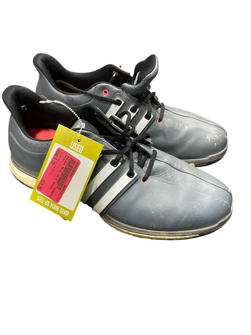Vist Large View of Product Image Which is Used Adidas Mens Golf Shoes Grey And White Senior 10