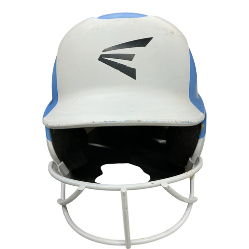 Vist Large View of Product Image Which is Used Easton GHOST MATTE Batting Helmet w/Mask White And Carolina Blue XS/S
