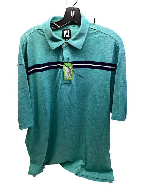 Vist Large View of Product Image Which is Used Foot Joy TEAL DRI-FIT GOLF POLO S.S. Golf Shirt M Teal XL