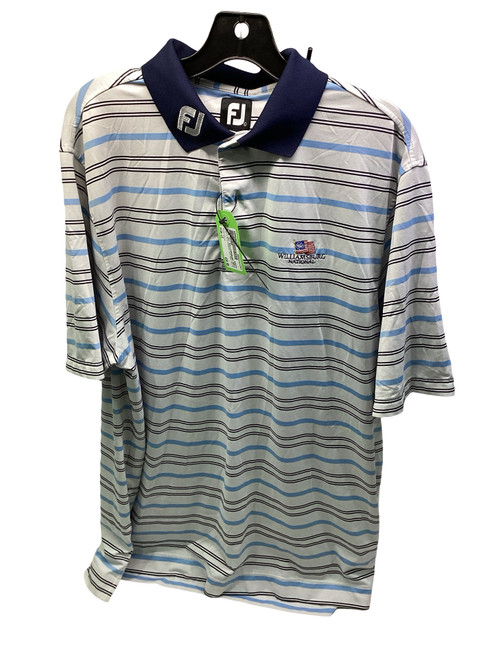 Vist Large View of Product Image Which is Used Foot Joy WILLIAMSBURG NATIONAL DRI-FIT GOLF POLO S.S. Golf Shirt M White LG