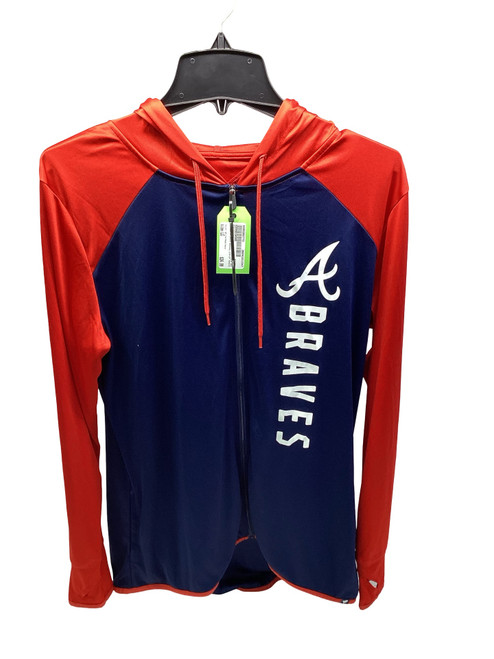 Vist Large View of Product Image Which is Used FANATICS ATLANTA BRAVES ZIP-UP HOODIE L.S. Spirit M White/Red/Navy LG