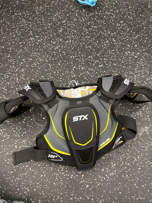 Vist Large View of Product Image Which is Used STX STALLION 200+ Lacrosse Shoulder Pads Black SM
