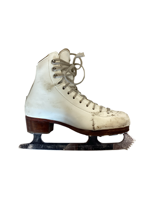 Vist Large View of Product Image Which is Used Riedell ICE SKATES Womens Skate White Senior 6