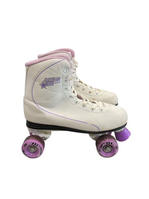 Vist Large View of Product Image Which is Used RollerDerby ROLLER STAR 600 SZ 9 Senior Roller Quad Skates White Senior 9