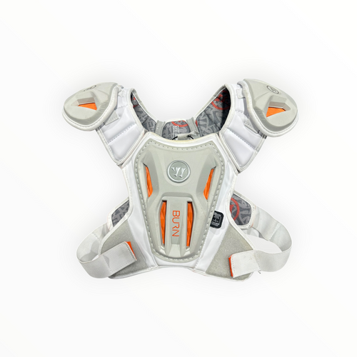 Vist Large View of Product Image Which is Used Warrior BURN Lacrosse Shoulder Pads White SM