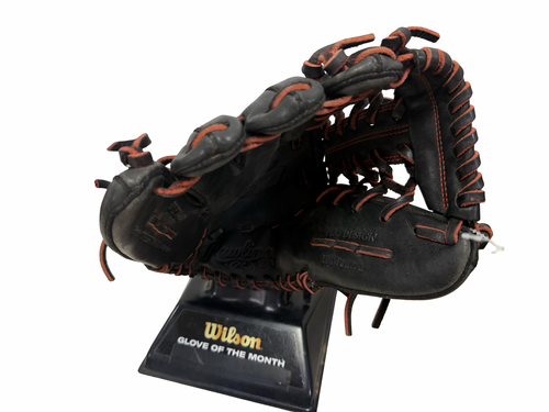 Vist Large View of Product Image Which is Used Rawlings R9 SERIES R9YPT4-4B Pro Taper Leather Junior Baseball Glove LH Throw Black 11 1/2"