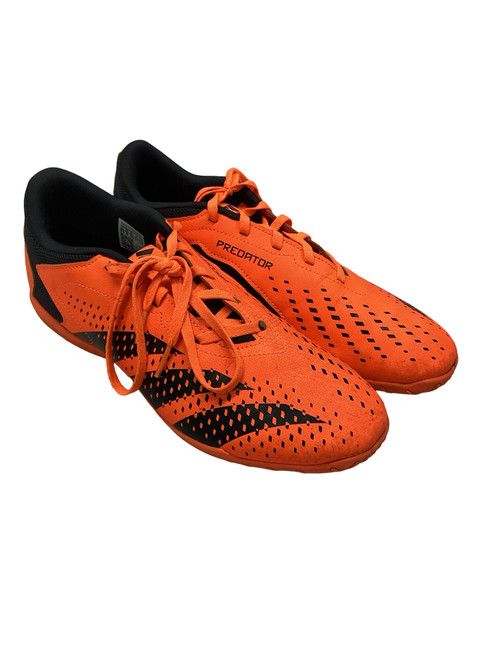 Vist Large View of Product Image Which is Used Adidas Soccer Indoor Shoes Orange Senior 9.5