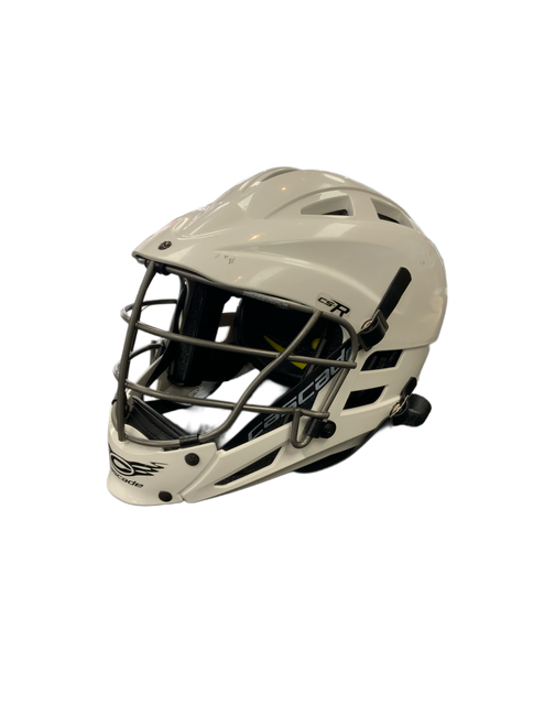 Vist Large View of Product Image Which is Used Cascade CS-R YOUTH Lacrosse Helmet White Fits all