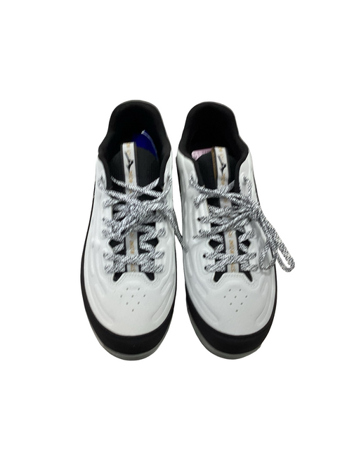 Vist Large View of Product Image Which is Used Mizuno 9-SPIKE ADVANCED FINCH ELITE 6 BB/SB Cleats Black And White Senior 8.5