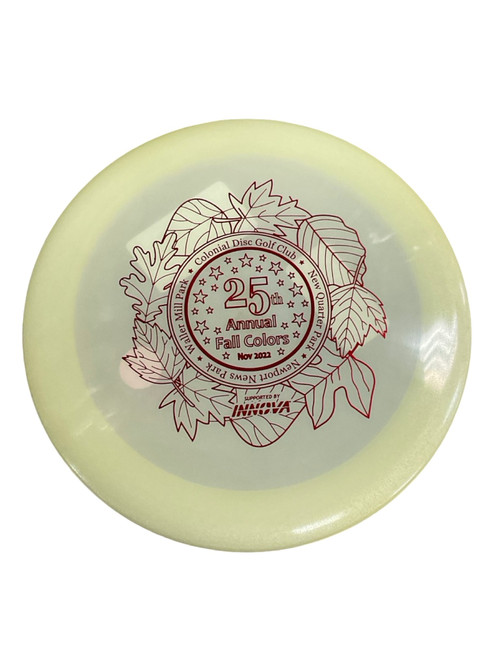 Vist Large View of Product Image Which is Used Innova GLOW CHAMPION COLOSSUS Disc Golf Driver White 167g